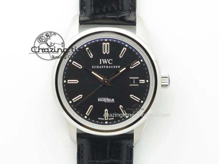 MIROTIME 0212 Mark XVIII IW327001 SS Mk Maker Best Edition Black Dial On Black Leather Strap A SunProtective 7299